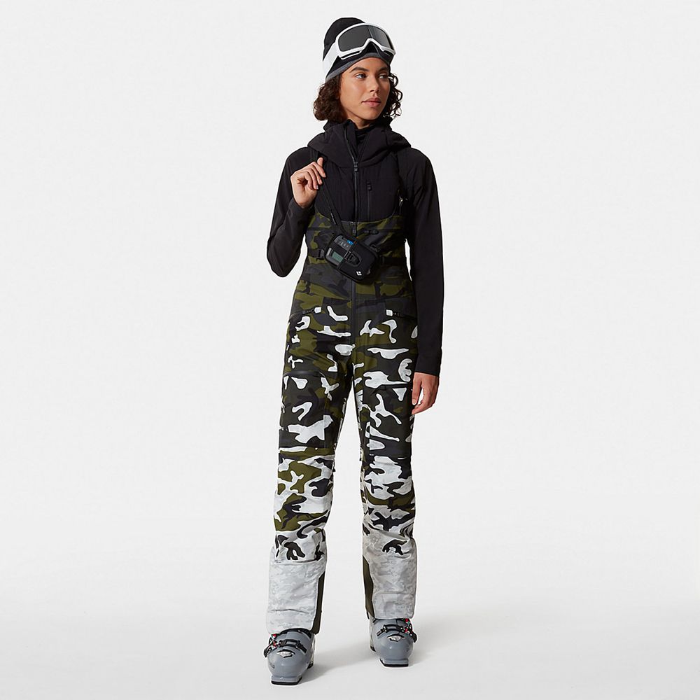 The North Face Pants Womens Australia - The North Face A-Cad Futurelight™ Bib White Camo Print Skiin